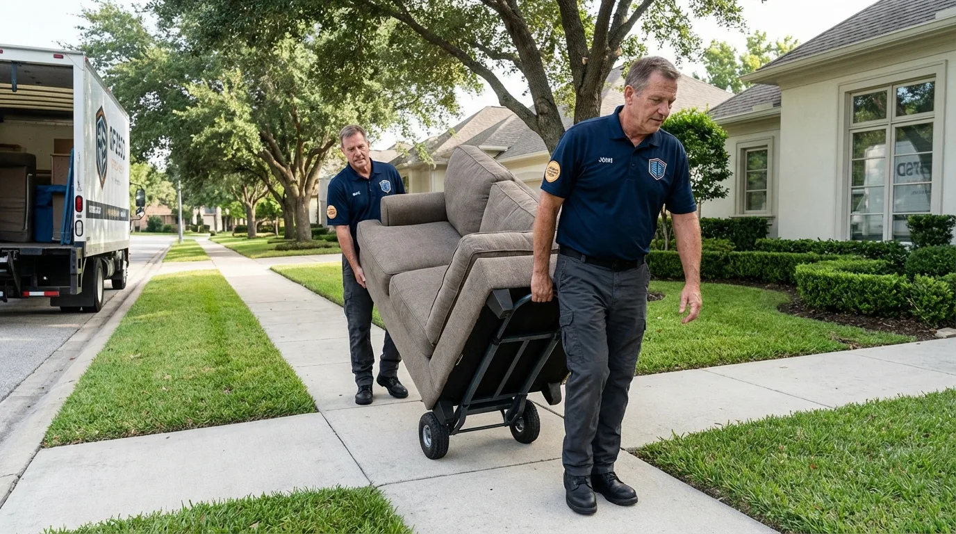 Local residential moving crew loading furniture in Atlantic Beach, FL