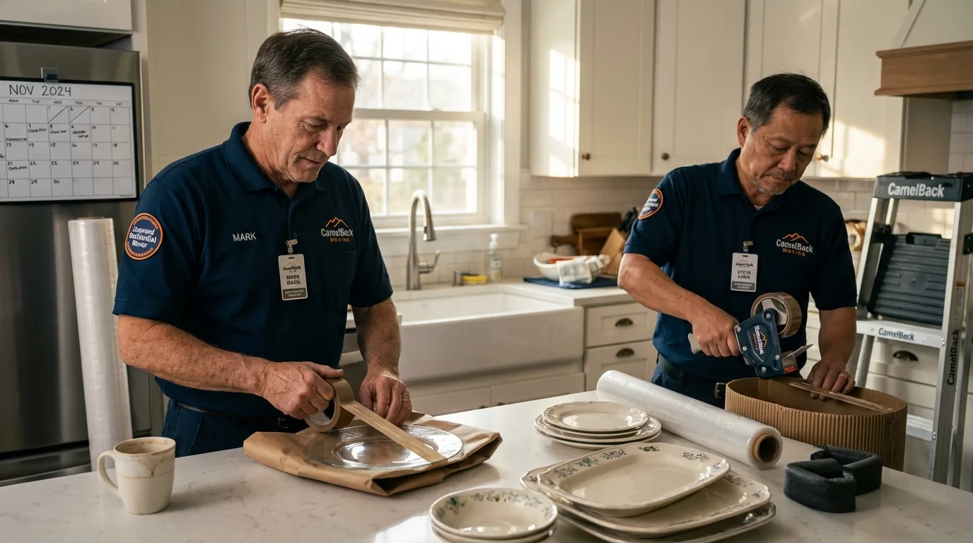 Professional crew packing kitchen dishware in Atlantic Beach, FL